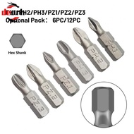 Blue+Silver Wear Resistant Screwdriver Bit Set PH1 PZ1 PH2 PZ2 PH3 PZ3 12pcs