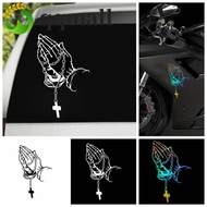 QQMALL Car Prayer Gesture Laser Sticker, Prayer Gesture Easy Install Prayer Gesture Decoration Stick