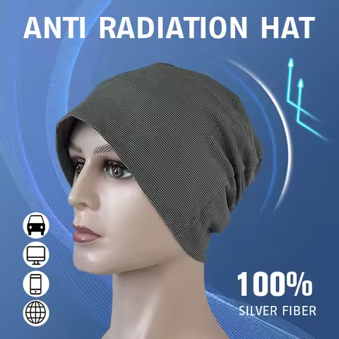 Full Silver Fiber Anti Radiation Hat Wifi 5G EMF Protection Hat Anti-electromagnetic Radiation Hat F
