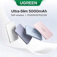 【Ultra-thin】UGREEN Magnetic Wireless 15W 5000mAh Fast Charging Power Bank USB-C 20W Compatible With 