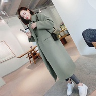 Popular Women Woolen Coat Korean Version Over The Knee Thickening Trench Coat 60325#/7888