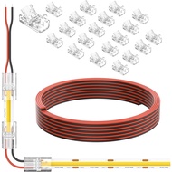 PAUTIX COB LED Connectors for 8mm 2-Pin COB LED Strip Lights,20pcs Strip to Wire Connectors,10ft(305