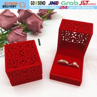 Kotak Cincin Nikah Ring Box Love Couple Merah Unik
