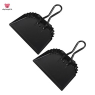 2Pack 12 Inch Black Metal Dustpan Dustpan Dust Pan Dustpan for Indoor, Outdoor, Fireplace, Industria
