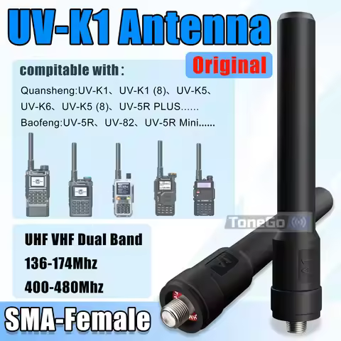 Quansheng UV-K1 Walkie Talkies Original Antenna SMA Female VHF UHF Dual Band 2.15dB For UV-K1(8) UV-
