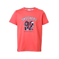 Skechers สเก็ตเชอร์ส เสื้อยืดแขนสั้นเด็ก Kids Basketball Short Sleeve Tee - SL324K342-02W3