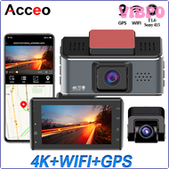 VIBPO Dash Cam Dual Lens 4K UHD Recording Car Camera DVR Night Vision Video Recorder Built-In GPS Wi-Fi Support 24H Parking IOJOA