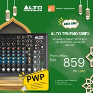 ALTO 8 Channel Compact Mixer with USB, Bluetooth and Alesis Multi-FX Truemix800FX
