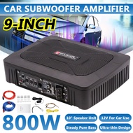800W 9 Inch 12V Ultra-thin Car Speaker Active Subwoofer Car Under Seat Slim Sub Woofer AMP Super Bas