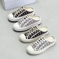 Dior Thick-Soled Half-Support Women's Shoes - Casual Slip-On with Genuine Leather Embroidery