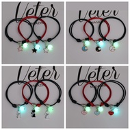 3pcs/set Singul Fashion Luminous Star Moon Love Bracelet Gelang Bestie Bracelet for 3 Friendship Bra