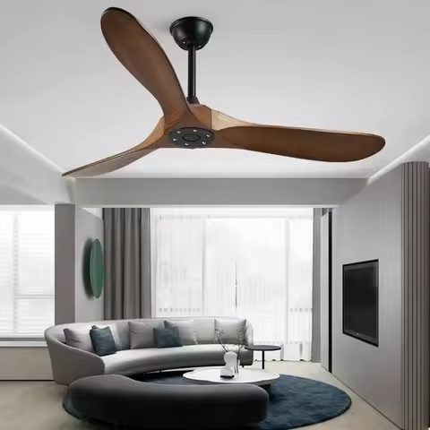 Reversible wooden ceiling fan 42/52/60 inch nordic pendant fan with remote control for living room b