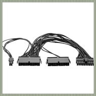 (QJWR) 12Inch Dual PSU Power Supply 24 Pin 18AWG Extension Cable, for ATX Motherboard, 24 Pin to 24(