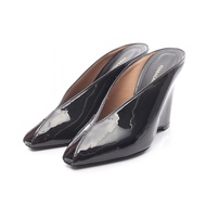 【二手，A級】 Salvatore Ferragamo Ferragamo 女士黑色漆皮露趾高跟鞋