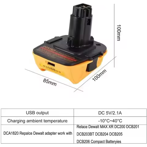 DCA1820 Battery Converter Adapter for Dewalt 18V Tools to 20V Li-Ion Batteries Power Tool Accessorie