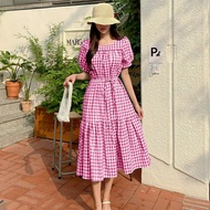 BJFashionWanita / Dress Samola / Dress Kotak / Dress / Dres Kotak / Dres / Dress Midi / Dres Midi / 