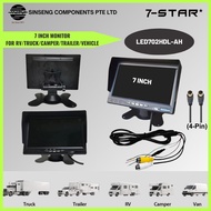 7-STAR* FHD 1080P 7"inch Monitor with Rainshield Aviation 4-Pin Video Port | Support:12-24V | Live-V