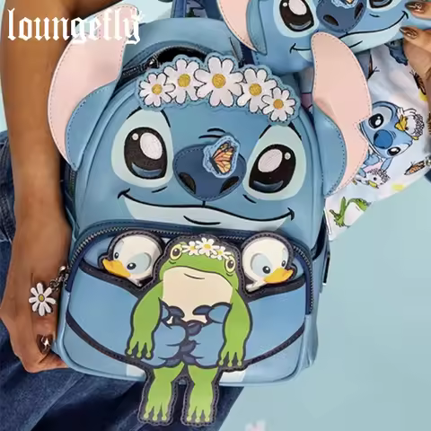 New Loungefly Disney Lilo & Stitch Springtime Daisy Mini Backpack Scrump Floral Bi-Fold Wallet