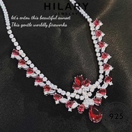 HILARY JEWELRY Sterling Perak Leher Silver Necklace Engagement Rantai Pendant Perempuan Ruby 純銀項鏈 Original 925 Korean Luxurious Accessories Women Chain For N1134
