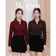Nomitee's Warren Top Women's Long Sleeve Polo Shirt Collar Shirt Women Knitted Top Polo Shirt Women