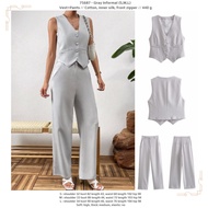 75687 - Gray Informal (S,M,L) - Vest+Pants