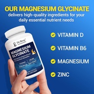Dr.Berg Magnesium Glycinate 120mg Chelated Capsules 150 Veggie Pills With Vitamin B6 D Support Calm 