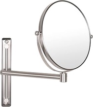 Nicesail 8 Inch Double-Side Shower Shaving Mirror with 5X Magnification Brush Nickel Mirror Magnifie