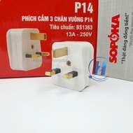 Standard Square 3-Pin Power Plug BS1363 British Standard P14 SOPOKA
