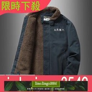 【現貨】特價?N1海兵甲板服羔羊絨夾克男冬季棉服加厚加絨美式軍棉大衣男士外套 買它 買它