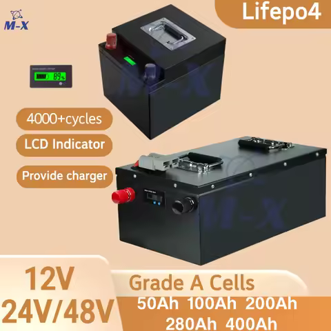 AA 12V 200Ah 280Ah 400Ah 24V 100Ah 200Ah 48v 50Ah LiFePO4 Lithium Battery with BMS for Home Energy S