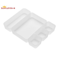 5Pcs Drawer Cosmetic Organizer Box Plastic Desk Storage Box Makeup Jewelry Stationery Tableware Closet Drawer Organizers