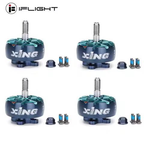 4PCS iFlight XING2 2207 2755KV 4S / 1855KV 6S FPV Brushless Motor Unibell with 5mm Titanium Alloy Sh