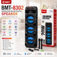 BMT-8302 Wireless Bluetooth Speaker Portable Super Bass RGB LED Sound System USB TF Card Rechargeabl