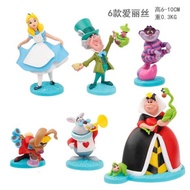 C 6Pcs/Set Alice In Wonderland Cake Car Desk Decoration Figure Toys