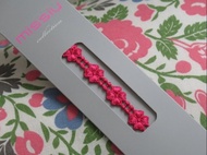 Missiu 法國蕾絲刺繡幸運手環-幸運草 桃/紅/粉/橘