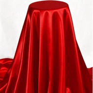 1 Piece Of Silky Red Satin Artificial Silk Plain Fabric, Ideal For DIY Sewing, Drapery Decoration, L