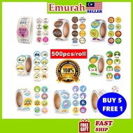(BUY 5 FREE 1) 500pcs/roll REWARD Sticker Kids Children School Cartoon Cute Animals stickers Pelekat