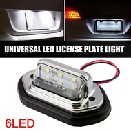 6 LED Car License Plate Light 12V-24V Waterproof White Truck Licens Boats RV Lamp Taillight SUV Van 