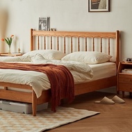 【Free Shipping】Cherrywood Wooden Bed Frame Single/Super Single/Queen/King Size Bed frame With Mattress Wooden Bed frame