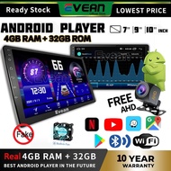 Evean with cooling system Android Player 7 9 10 inch (4GB RAM+32GB) Quad Core Car Multimedia MP5 Player Plug and Play