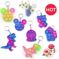 Pop It Anti-stress Fidget Keychain Push  Pop It Toy Squishy Stress Reliever Toys