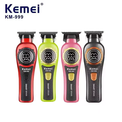Kemei 999 Electric Hair Cut Machine Digital Display Hair Clipper Professional Cordless Precision Adj