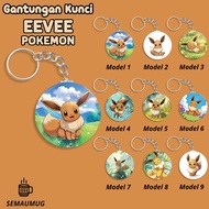 GANTUNGAN EEVEE POKEMON KEYCHAIN CUTE ANIME GIFT CUSTOM SEMAUMUG