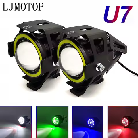 125W Motorcycle Headlight 3000LM Low Beam Flash U7 light LED auxiliary For Kawasaki Z650 Z900 Z800 N