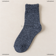 Luhuiyixxn ผู้ชายซุปเปอร์ถุงเท้าหนาหนาถุงเท้าขนสัตว์กับถุงเท้าฤดูหนาวหิมะอุ่น