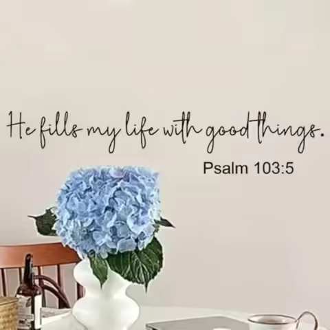 Bible Verse Wall Decals Inspirational Quote Wall Stickers Religious Vinyl Art Wall Decor in White an