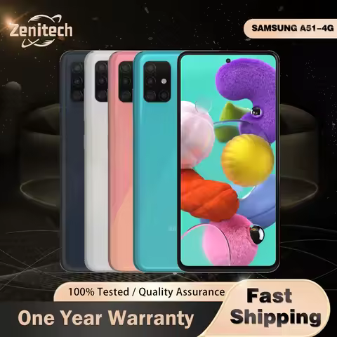 Original Samsung Galaxy A51 Mobile Phone 6.5" 4GB RAM 128GB ROM Octa Core CellPhone 48MP+12MP+5MP*2+