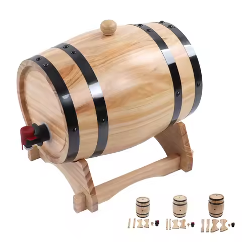 Wine Pine Barrels Wine Pine Aging Barrels Beer Barrels for Bar Catering Barbecue Shop
