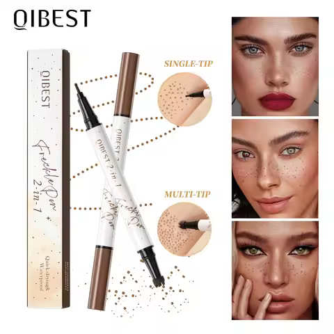 QIBEST Double-end Freckles Stamp Pen Makeup 2-IN-1 Freckle Seal Waterproof Face Concealer Contour Na