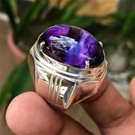Cincin Batu Ungu / Cincin Pria Batu Ungu Oval Vintage / Classic Simple Synthetic Purple Egg Shaped O